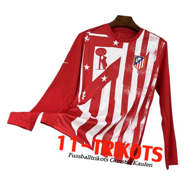 Atletico Madrid Training Langarm Rot/Weiß 2025/2026