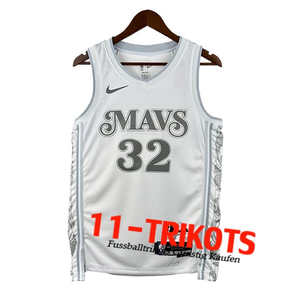 Dallas Mavericks Trikot (FLAGG #32) 2025/26 Weiß/Grau