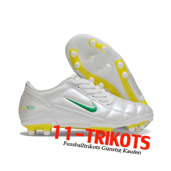 Nike Fussballschuhe T90 FG Grau/Gelb/Grün