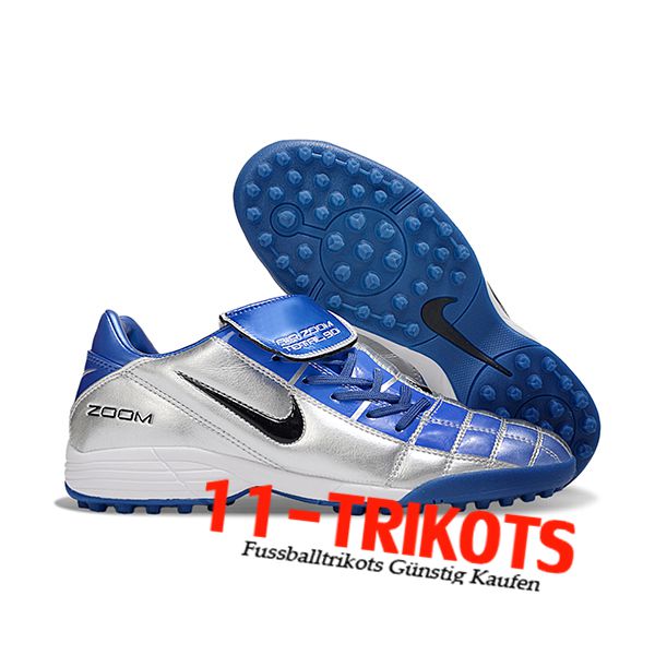 Nike Fussballschuhe T90 TF Grau/Blau/Schwarz