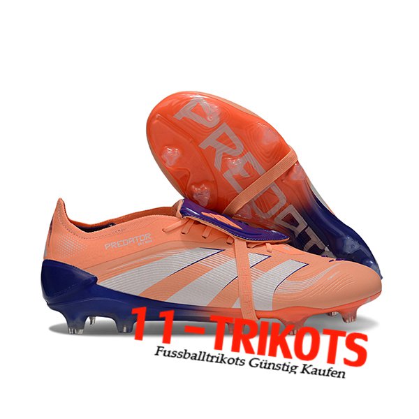 Adidas Fussballschuhe 25 Predator Elite Tongue FG Orange/Weiß/lila