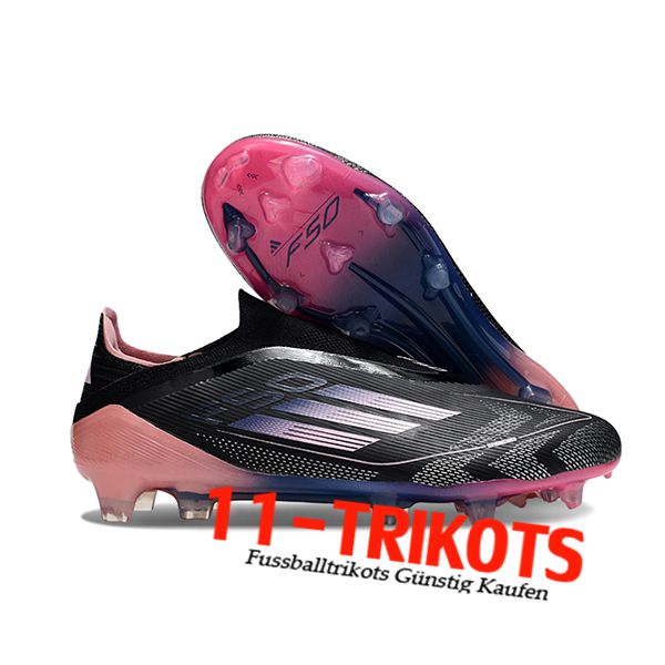 Adidas Fussballschuhe F50 Elite Laceless FG Schwarz/lila/Rosa