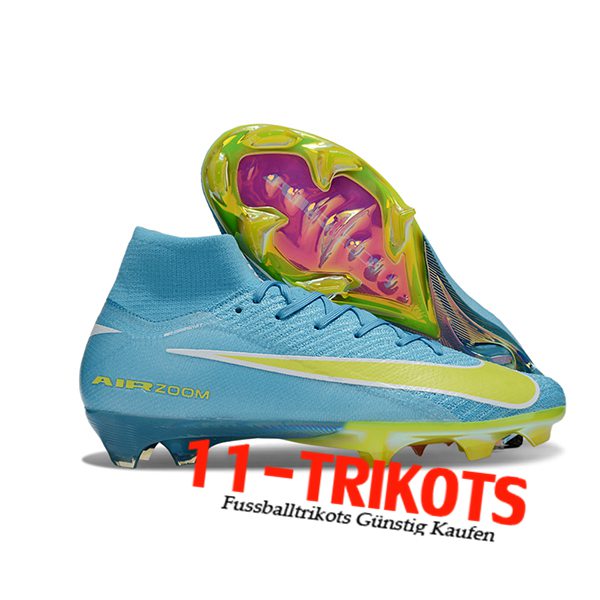 Nike Fussballschuhe Air Zoom Mercurial Superfly IIX Elite FG Blau/Grün