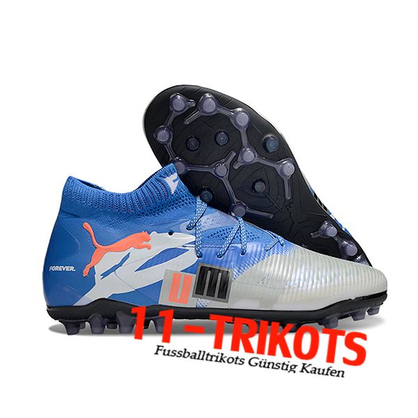 PUMA Fussballschuhe FUTURE 8 ULTIMATE AG Blau/Grau/Orange/Weiß
