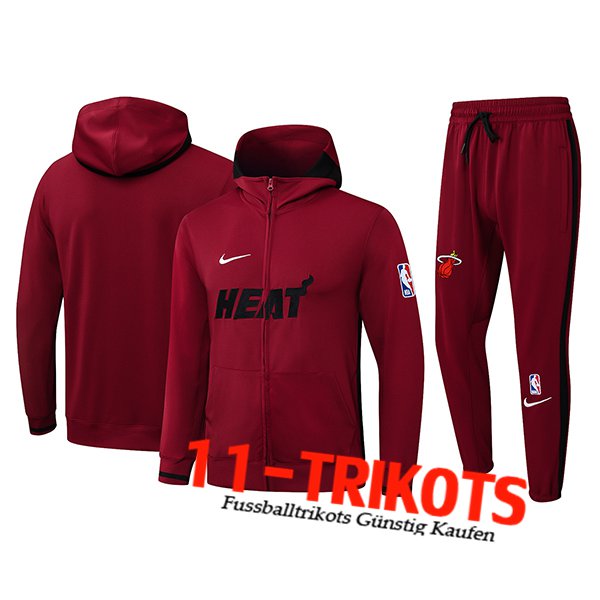 Miami Heat Trainingsanzug Mit Kapuze Trainingsjacke Windbreaker Rot/Gelb 2025/2026