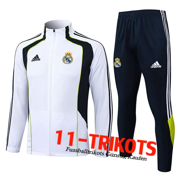 Real Madrid Trainingsjacke Weiß/Schwarz/Grün 2025/2026