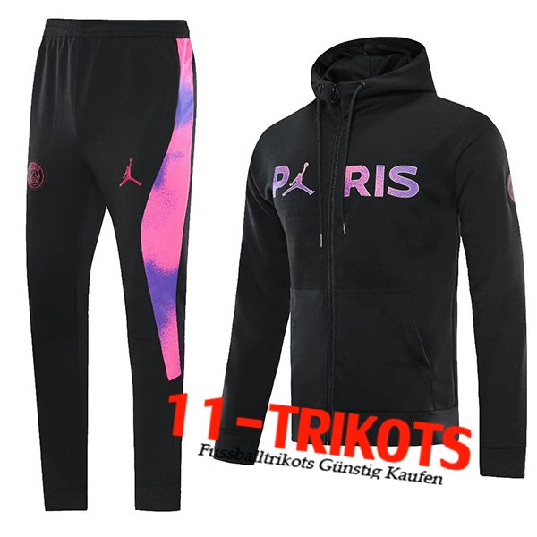 PSG Trainingsanzug Mit Kapuze Trainingsjacke Windbreaker Schwarz/lila 2025/2026
