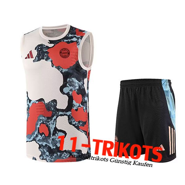 Bayern Munchen Trainings-Tanktop Kinder Beige/Rot/Blau 2025/2026