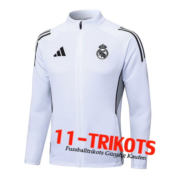 Real Madrid Trainingsjacke Weiß/Schwarz/Grau 2025/2026
