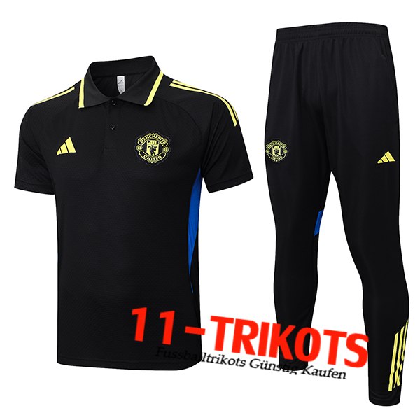 Manchester United Poloshirt Schwarz/Grün/Blau 2025/2026