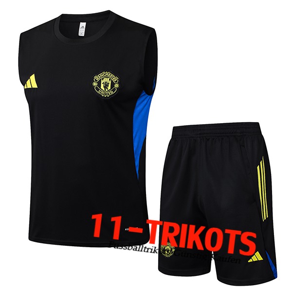 Manchester United Trainings-Tanktop Schwarz/Blau 2025/2026 -02
