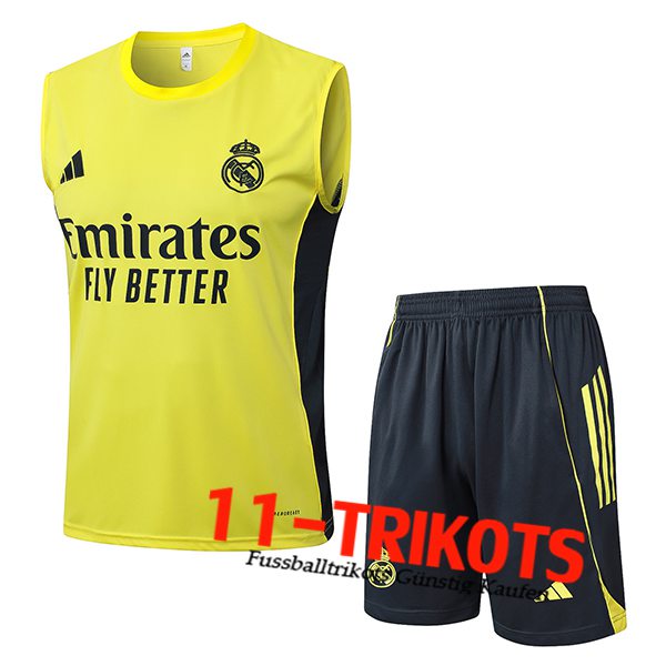Real Madrid Trainings-Tanktop Gelb/Schwarz 2025/2026