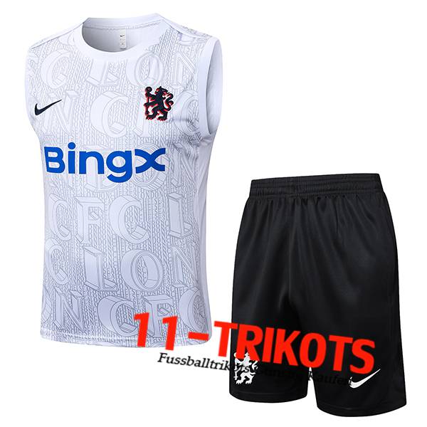 FC Chelsea Trainings-Tanktop Weiß/Grau 2025/2026