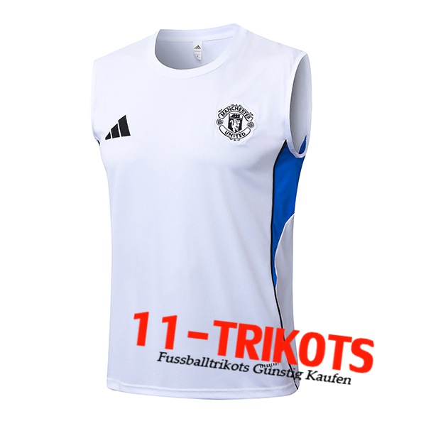 Manchester United Trainings-Tanktop Weiß/Blau 2025/2026