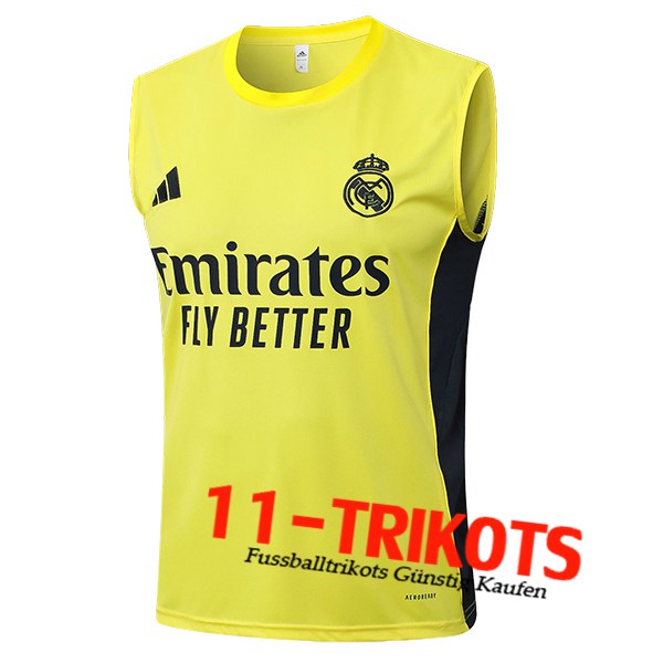 Real Madrid Trainings-Tanktop Gelb/Schwarz 2025/2026