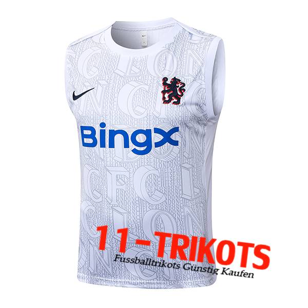 FC Chelsea Trainings-Tanktop Weiß/Grau 2025/2026