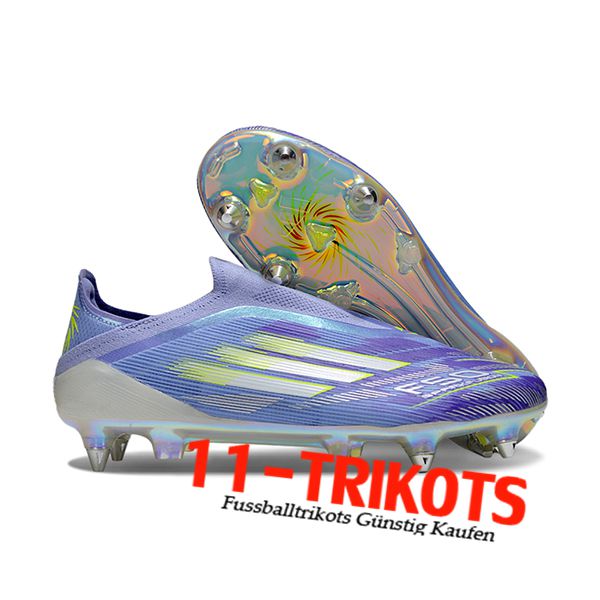 Adidas Fussballschuhe F50 Elite Laceless SG lila/Grün -03