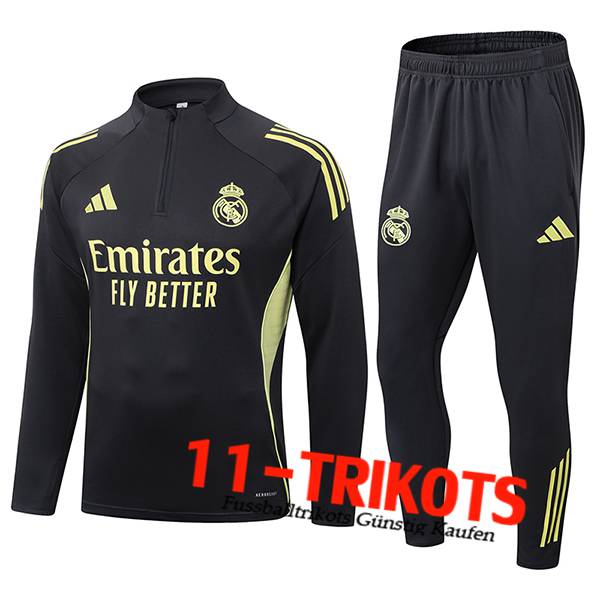 Real Madrid Trainingsanzug Grau/Gelb 2025/2026 -02