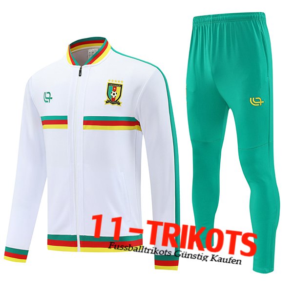 Kamerun Trainingsanzug jacke Weiß/Grün 2025/2026
