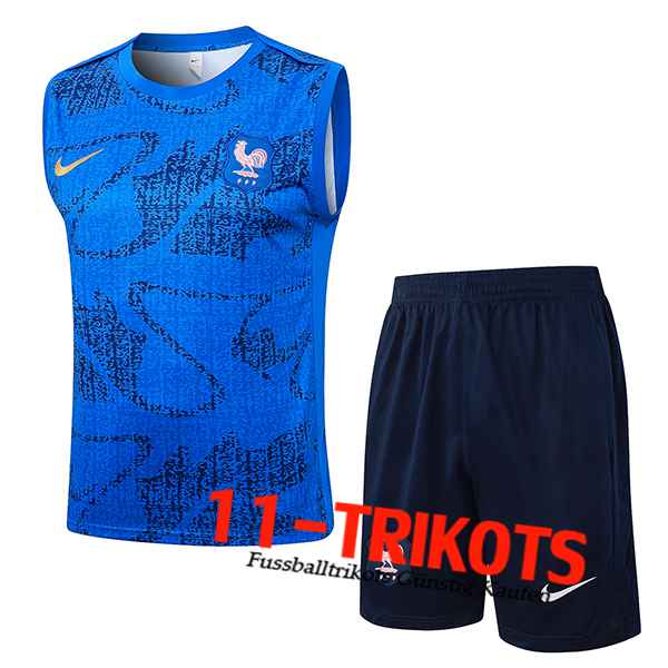 Frankreich Trainings-Tanktops Blau 2025/2026