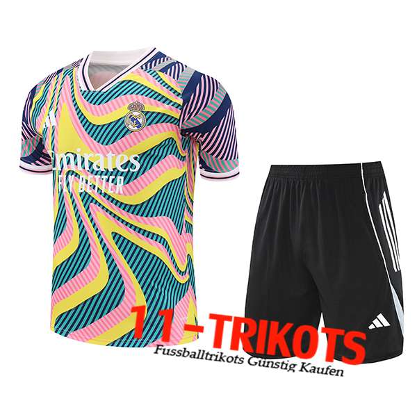 Real Madrid Trainingstrikot Grün/Rosa/Gelb 2025/2026