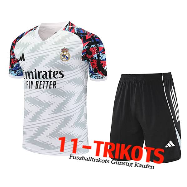 Real Madrid Trainingstrikot Weiß/Grau 2025/2026 -03