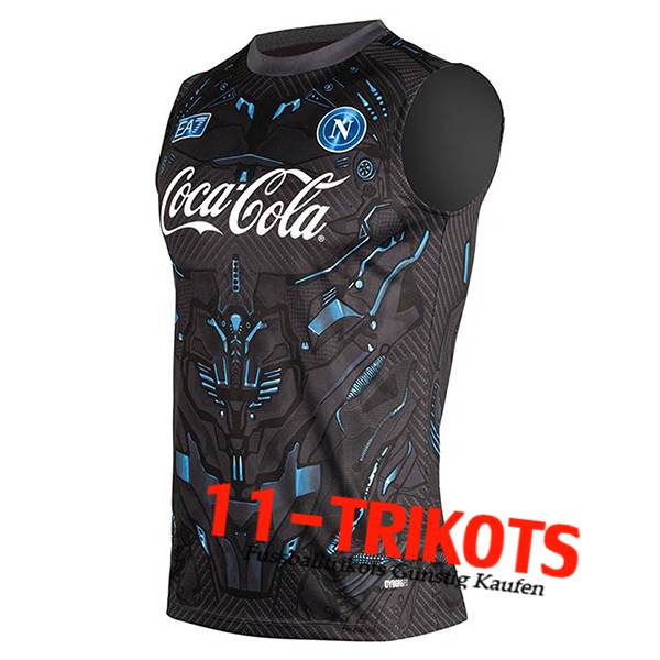 SSC Neapel Trainings-Tanktops Schwarz/Blau 2025/2026