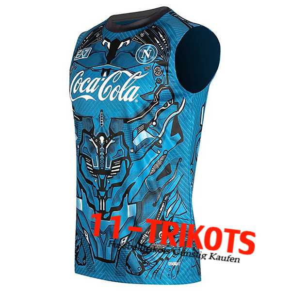 SSC Neapel Trainings-Tanktops Blau/Schwarz 2025/2026
