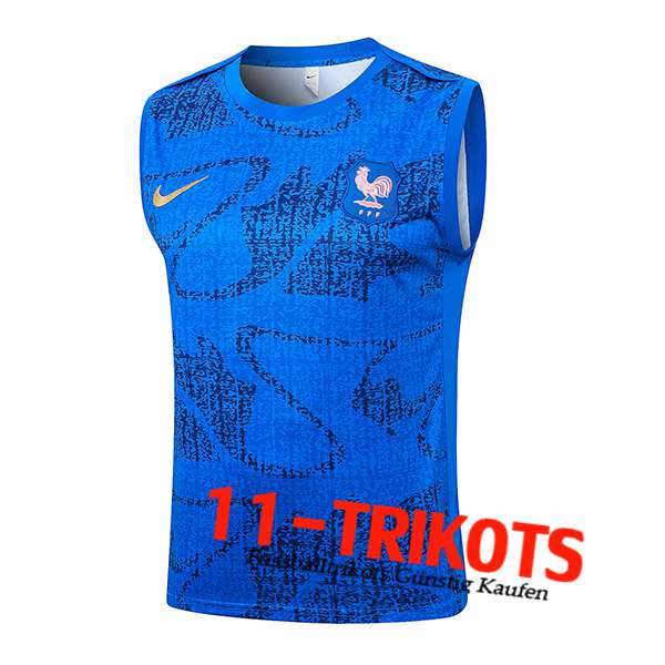 Frankreich Trainings-Tanktops Blau 2025/2026