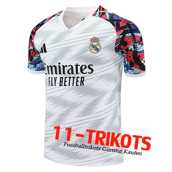 Real Madrid Trainingstrikot Weiß/Grau 2025/2026 -04