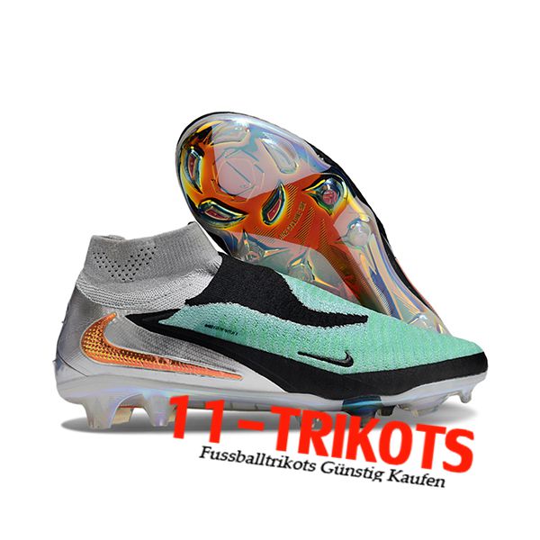 Nike Fussballschuhe Phantom GX III Elite FG Grau/Schwarz/Grün/Orange
