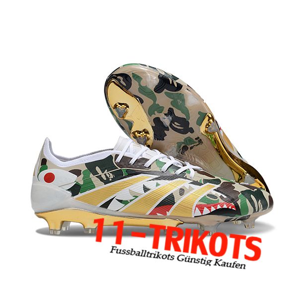 Adidas Fussballschuhe 25 Predator Elite FG Weiß/Grün/Braun