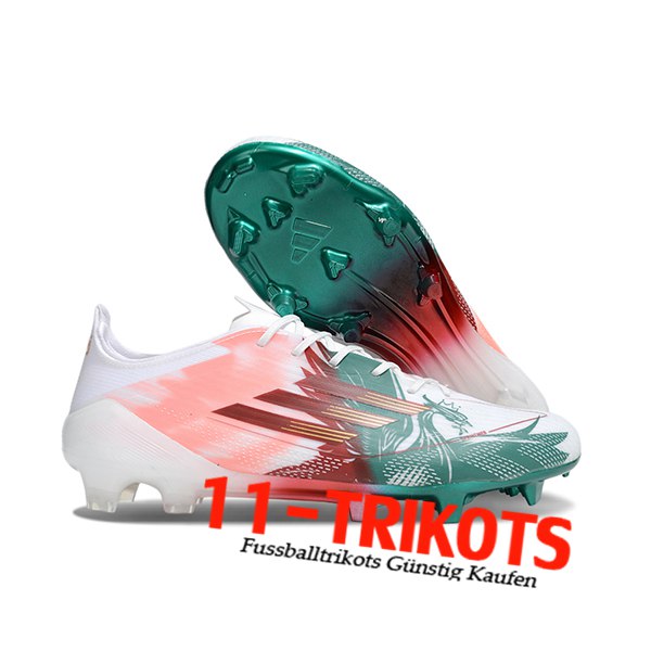 Adidas Fussballschuhe F50 ELITE FG Weiß/Rot/Grün/Rosa