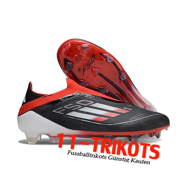 Adidas Fussballschuhe F50 Elite Laceless FG Schwarz/Orange/Weiß