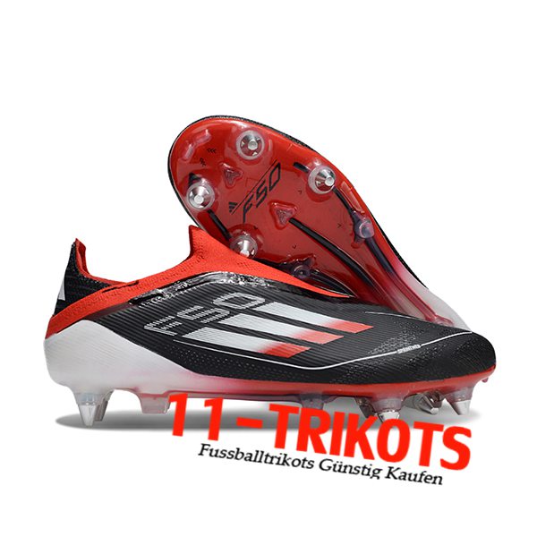 Adidas Fussballschuhe F50 Elite Laceless SG Schwarz/Orange/Weiß