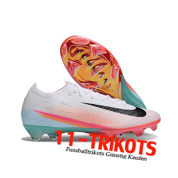 Nike Fussballschuhe AIR Zoom Mercurial Vapor 16 Elite XXV FG Weiß/Rosa/Blau/Schwarz