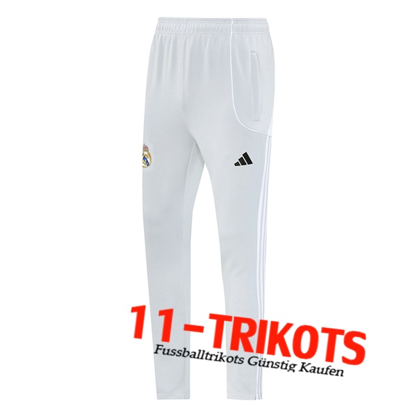 Real Madrid Trainingshose Grau/Weiß 2025/2026 -02