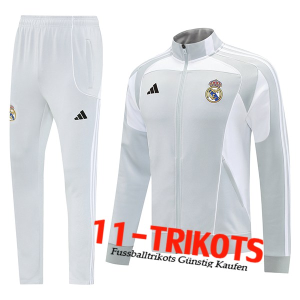 Real Madrid Trainingsanzug jacke Grau/Weiß 2025/2026
