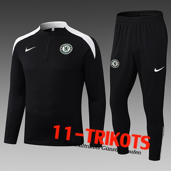 FC Chelsea Trainingsanzug Kinder Schwarz/Weiß 2025/2026