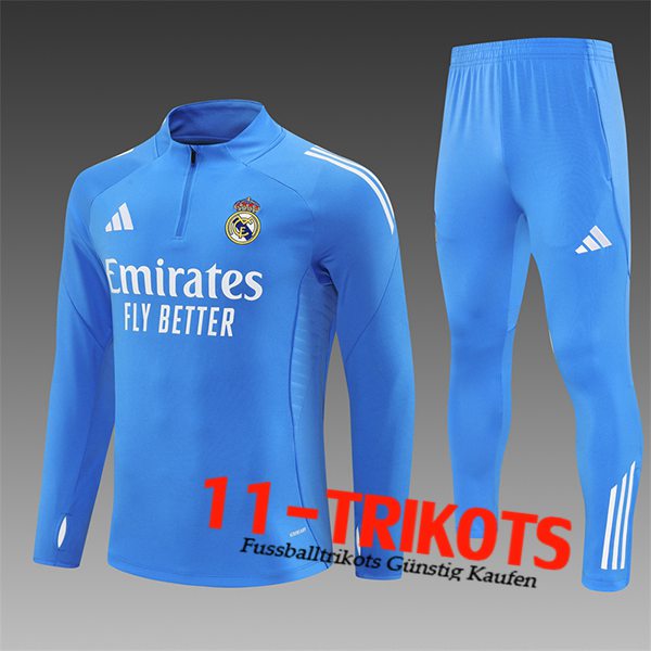 Real Madrid Trainingsanzug Kinder Hellblau 2025/2026