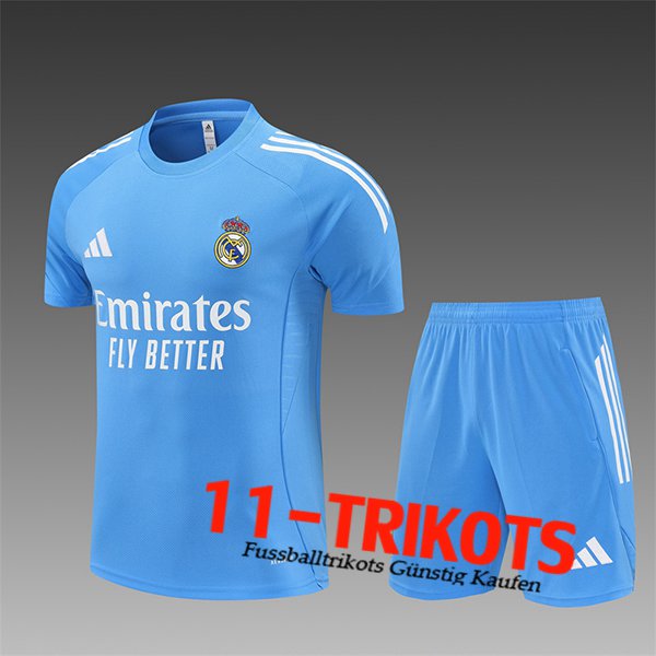 Real Madrid Trainingstrikot Kinder Hellblau 2025/2026