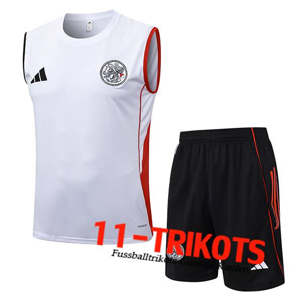 Ajax Trainings-Tanktops Weiß/Rot 2025/2026