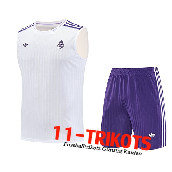 Real Madrid Trainings-Tanktops Weiß/lila 2025/2026