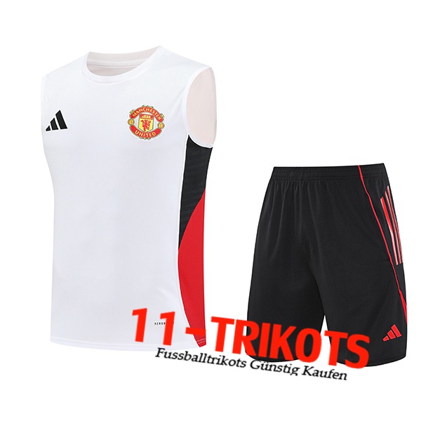 Manchester United Trainings-Tanktops Weiß/Schwarz/Rot 2025/2026