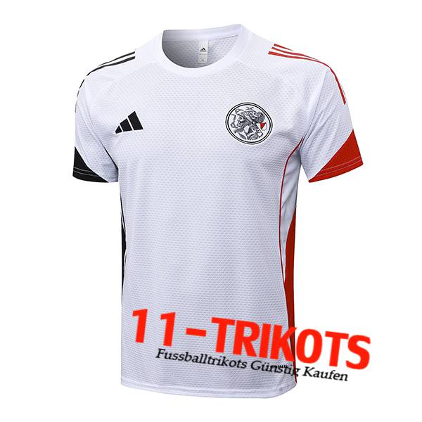 Ajax Trainingstrikot Weiß/Schwarz/Rot 2025/2026