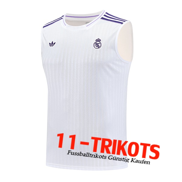 Real Madrid Trainings-Tanktops Weiß/lila 2025/2026