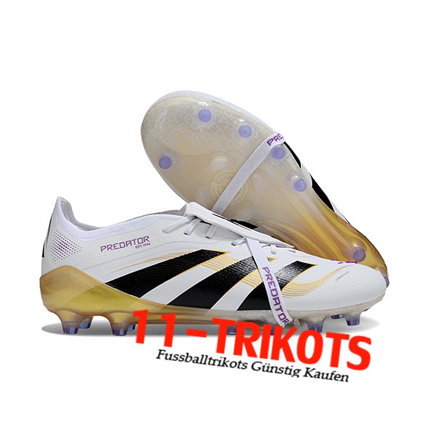 Adidas Fussballschuhe 25 Predator Elite Tongue AG Weiß/Schwarz/Gelb