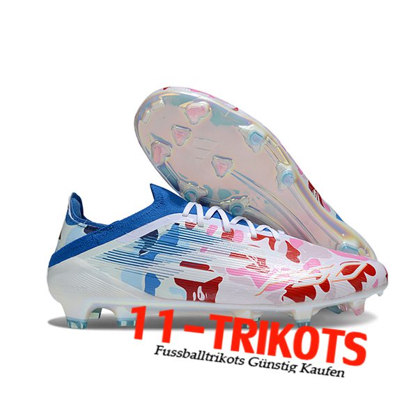 Adidas Fussballschuhe F50 Elite FG Weiß/Blau/Rosa