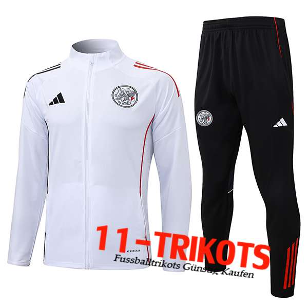 Ajax Trainingsanzug jacke Weiß/Schwarz/Rot 2025/2026