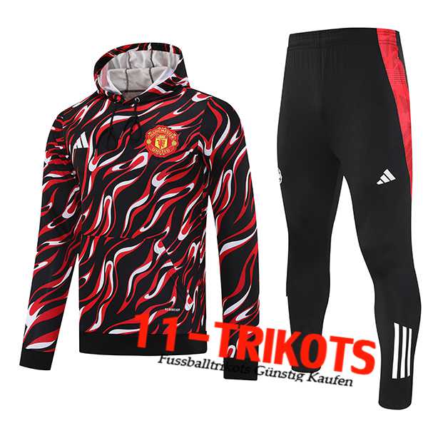 Manchester United Trainingsanzug Mit Kapuze Rot/Schwarz/Weiß 2025/2026